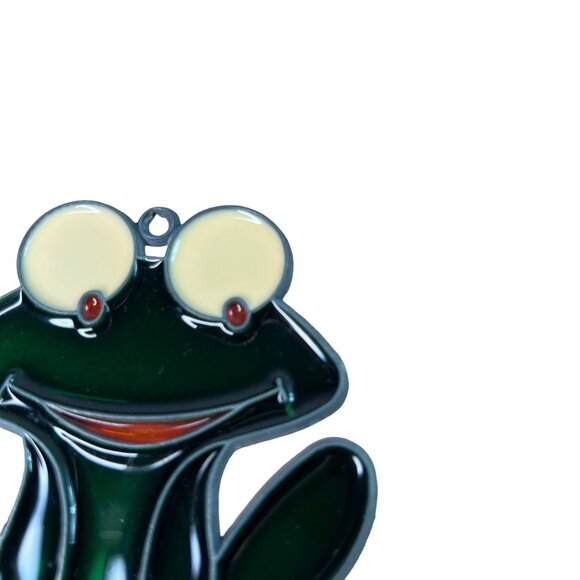 Vintage Handcrafted Frog Stained Glass Suncatcher Ornament Window Decor - Picture 2 of 7